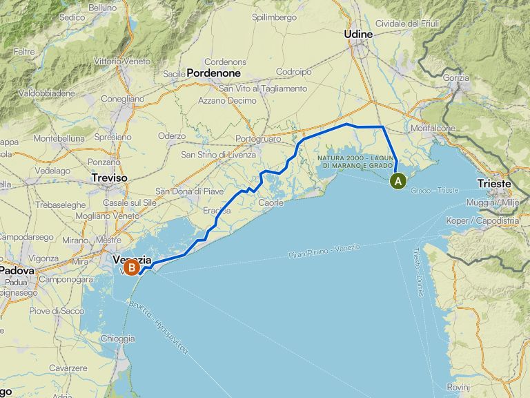 Von Grado nach Venedig | Fahrradtour | Komoot